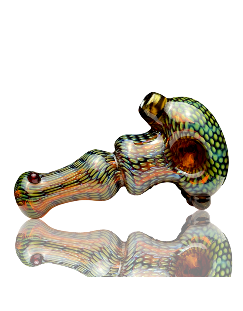 Firekist Glass LG Amber & Fume Snakeskin Pipe Firekist