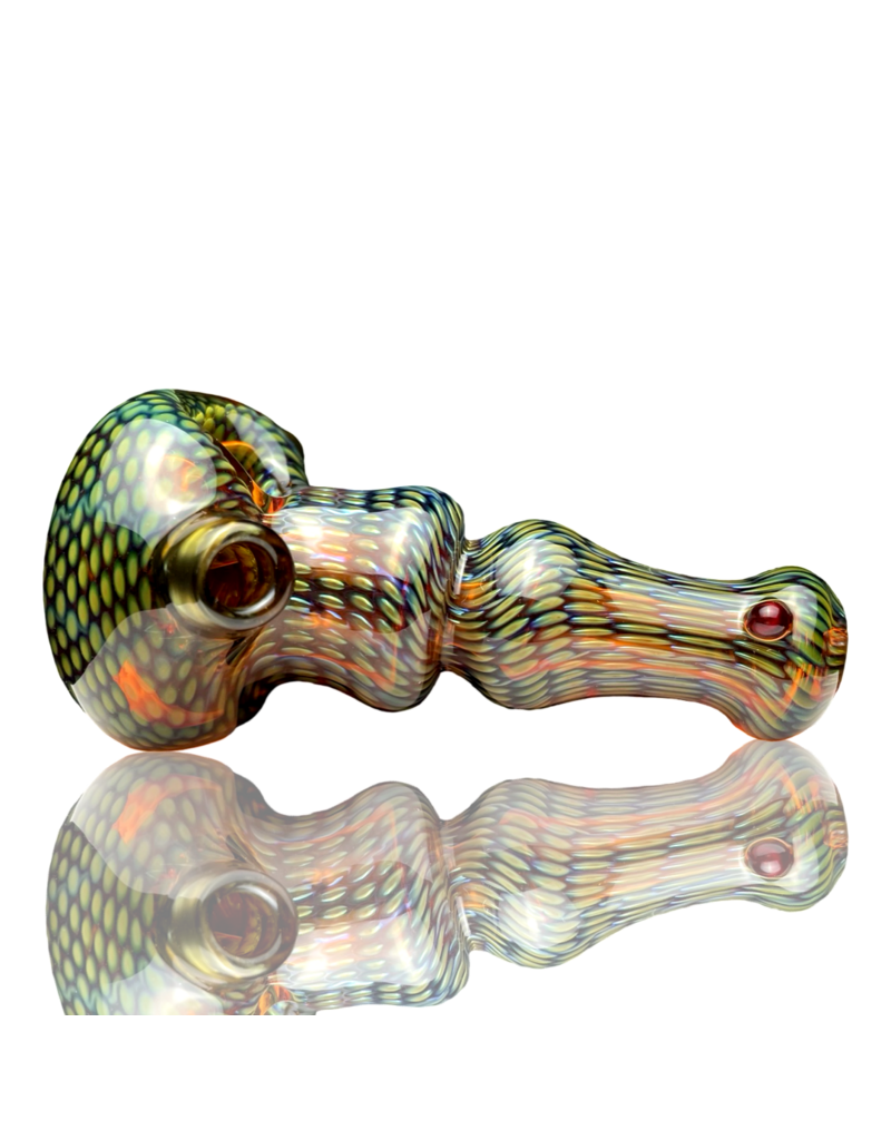 Firekist Glass LG Amber & Fume Snakeskin Pipe Firekist