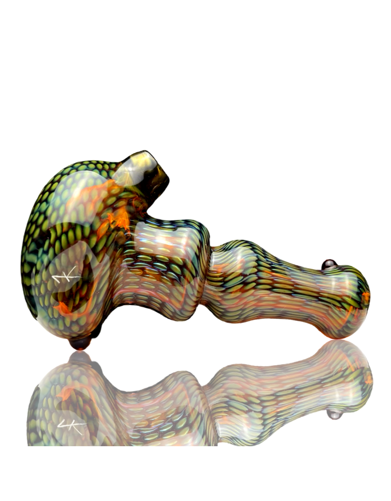 Firekist Glass LG Amber & Fume Snakeskin Pipe Firekist
