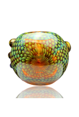 Firekist Glass LG Amber & Fume Snakeskin Pipe Firekist