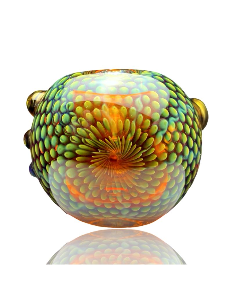 Firekist Glass LG Amber & Fume Snakeskin Pipe Firekist