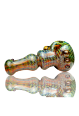 Firekist Glass LG Amber & Fume Snakeskin Pipe Firekist