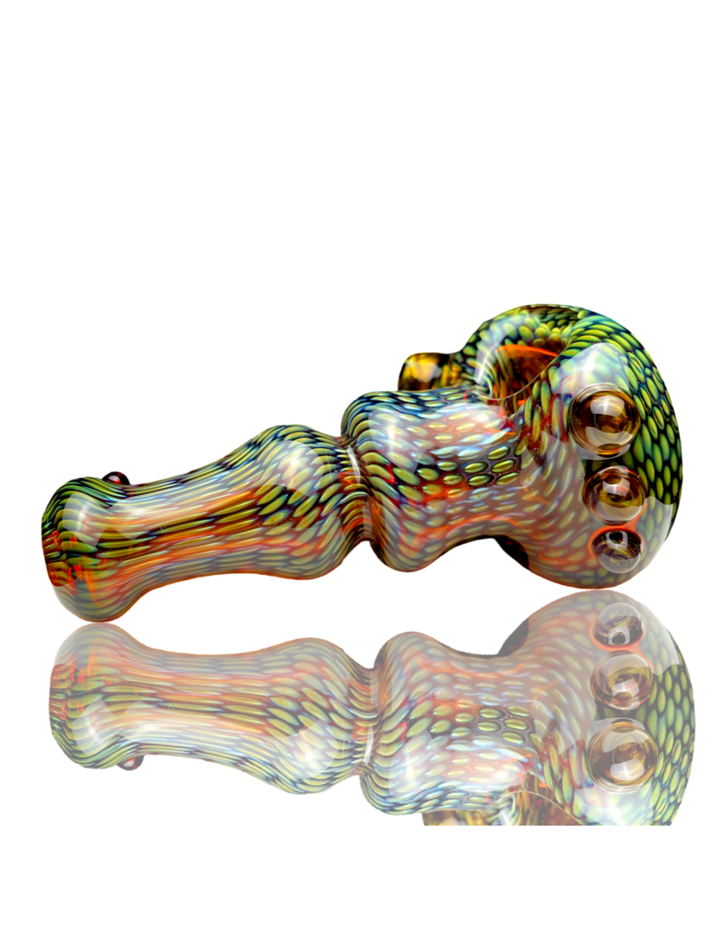 Firekist Glass LG Amber & Fume Snakeskin Pipe Firekist