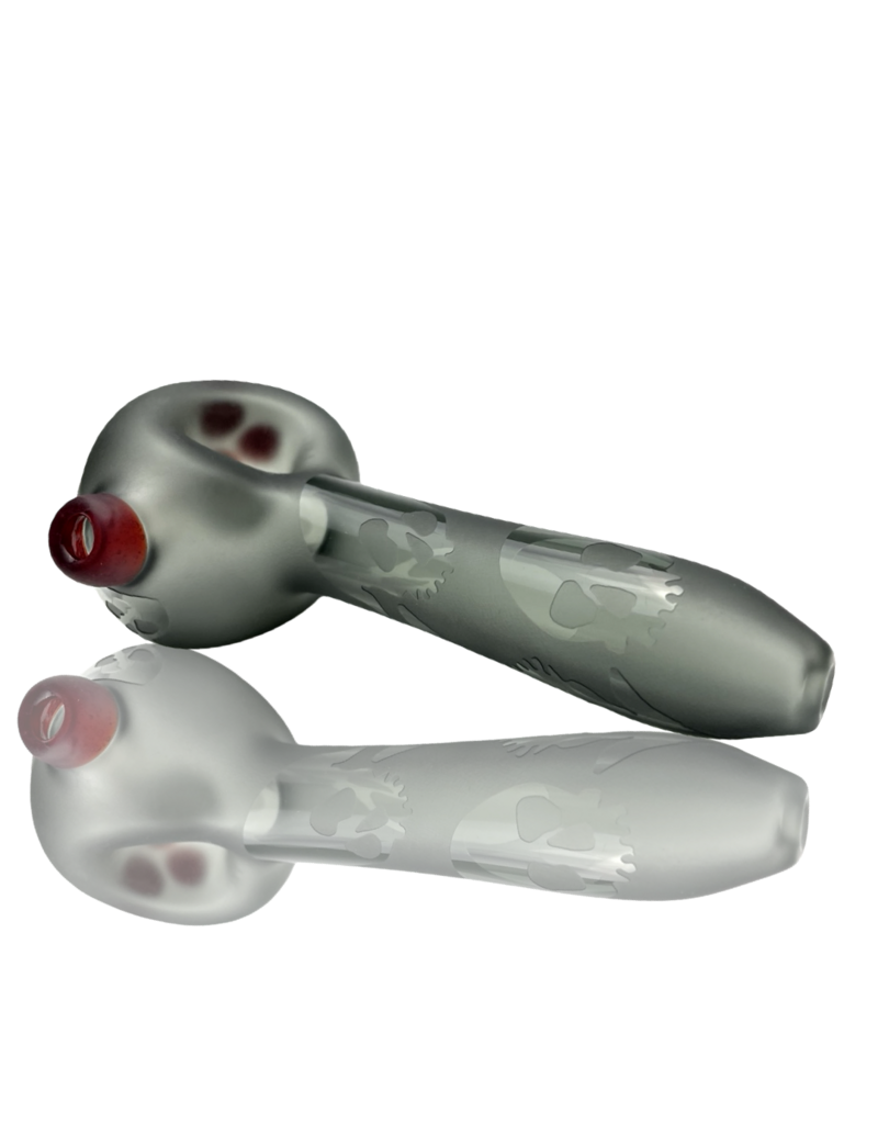 Evan Cals Sandblasted Smoke Color Skull Pipe Evan Cals