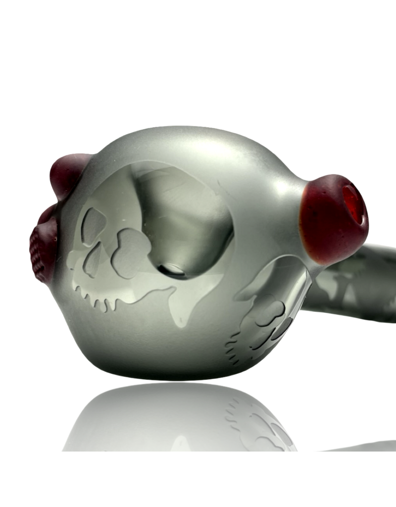 Evan Cals Sandblasted Smoke Color Skull Pipe Evan Cals