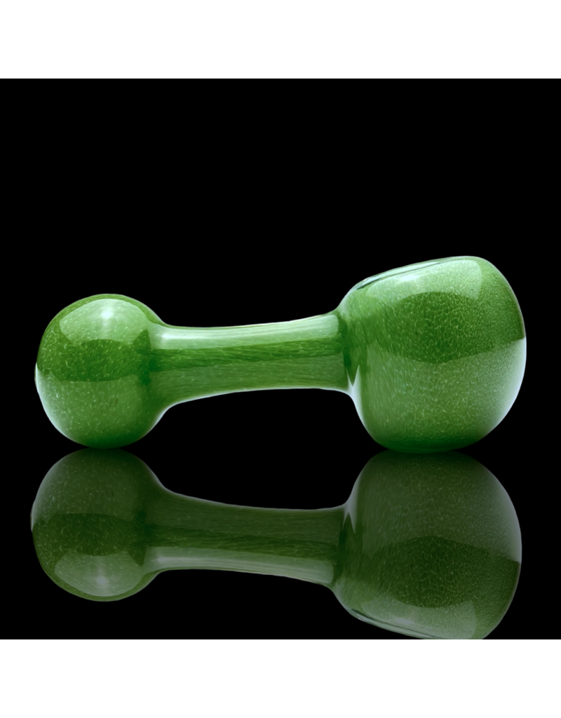 ISO Solid Green Frit Lollipop Pipe by Mike O'Conner