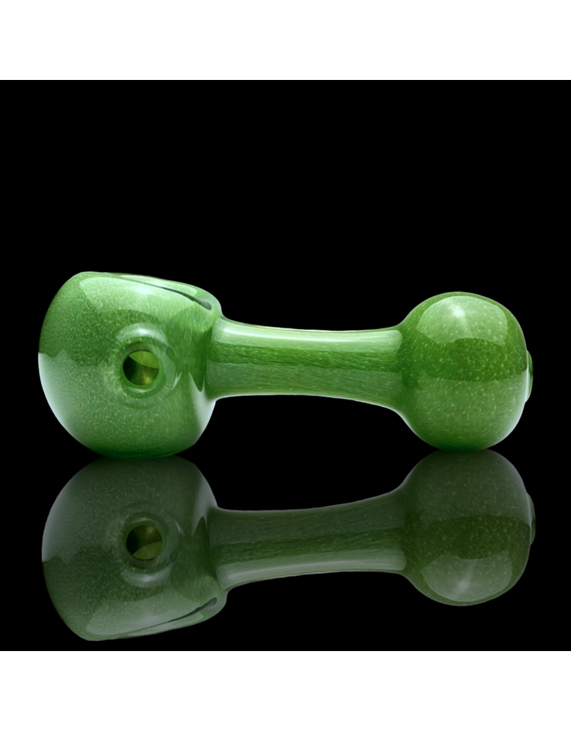 ISO Solid Green Frit Lollipop Pipe by Mike O'Conner