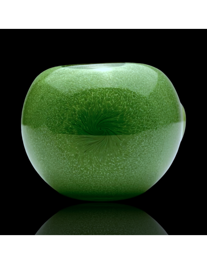 ISO Solid Green Frit Lollipop Pipe by Mike O'Conner