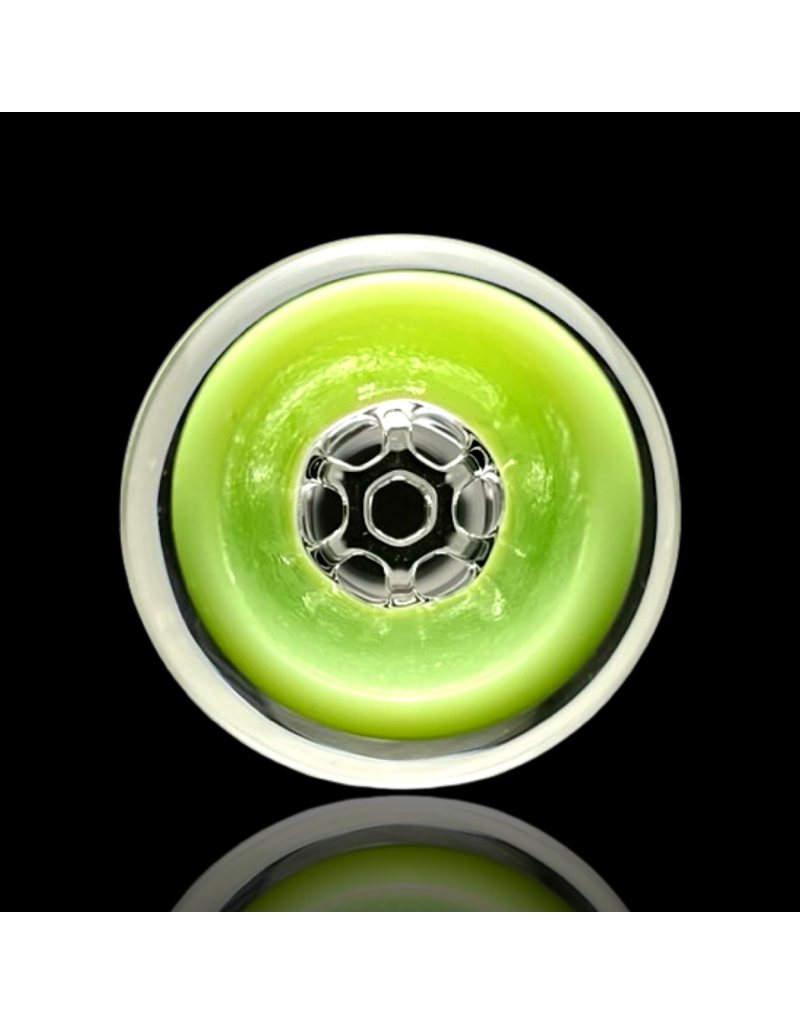 18mm MILKY Green 7-Hole Honeycomb Disc Slide Blazing Blue