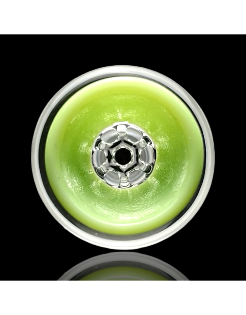 14mm MILKY Green 7-Hole Honeycomb Disc Slide Blazing Blue