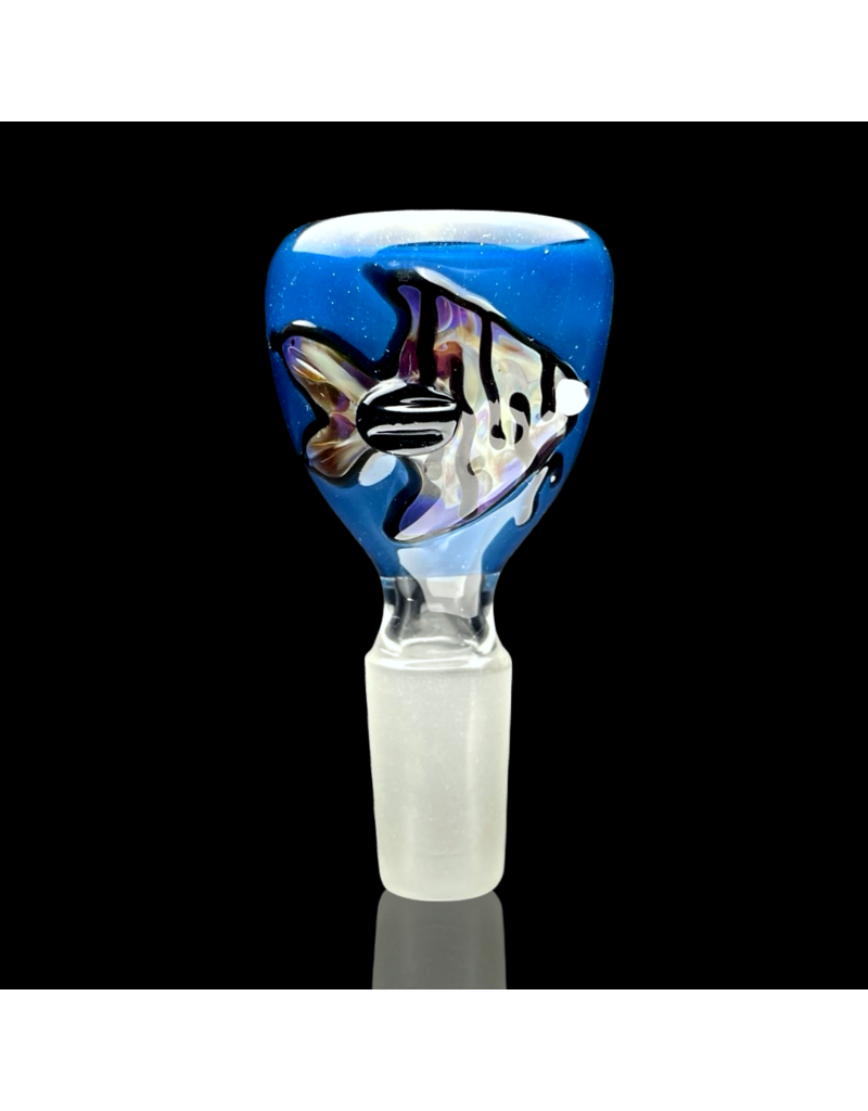 14mm Amber Purple Fish Slide Waynes Glass
