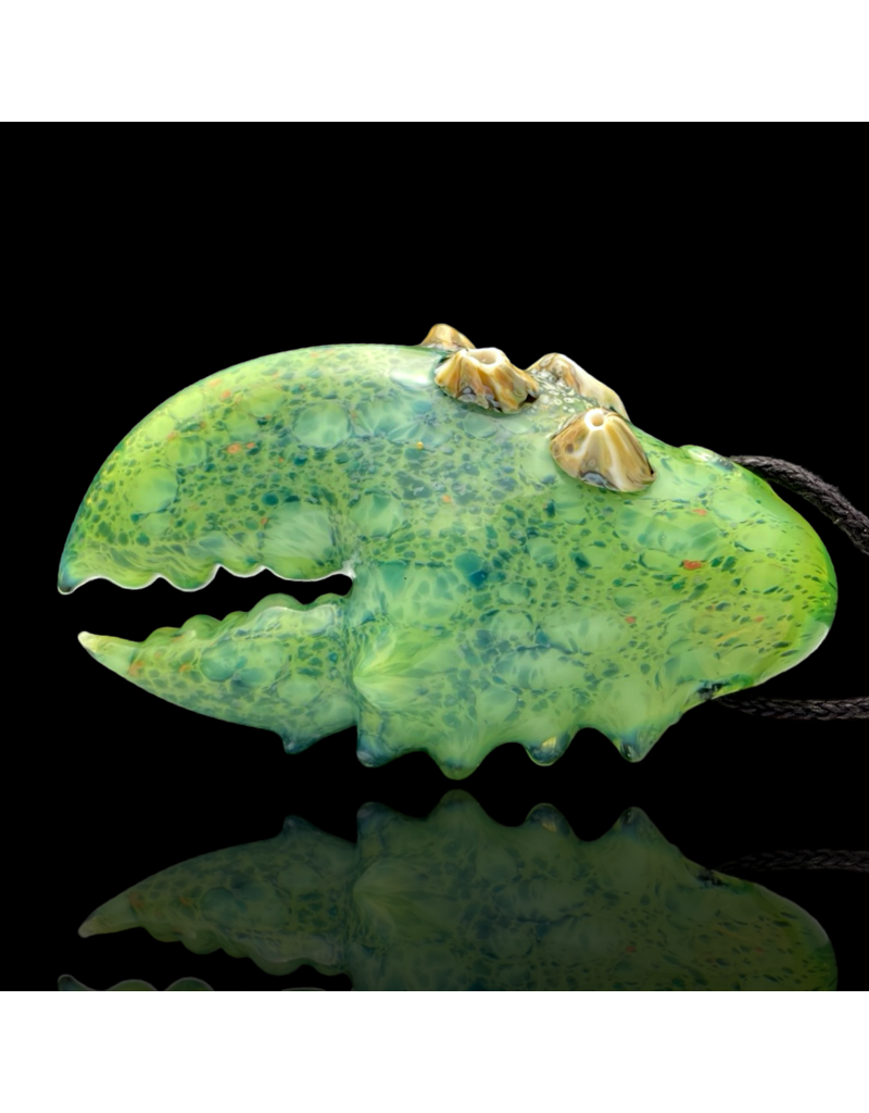 Mrs Claws Bright Green Hard Shell Barnacle Claw Pendant