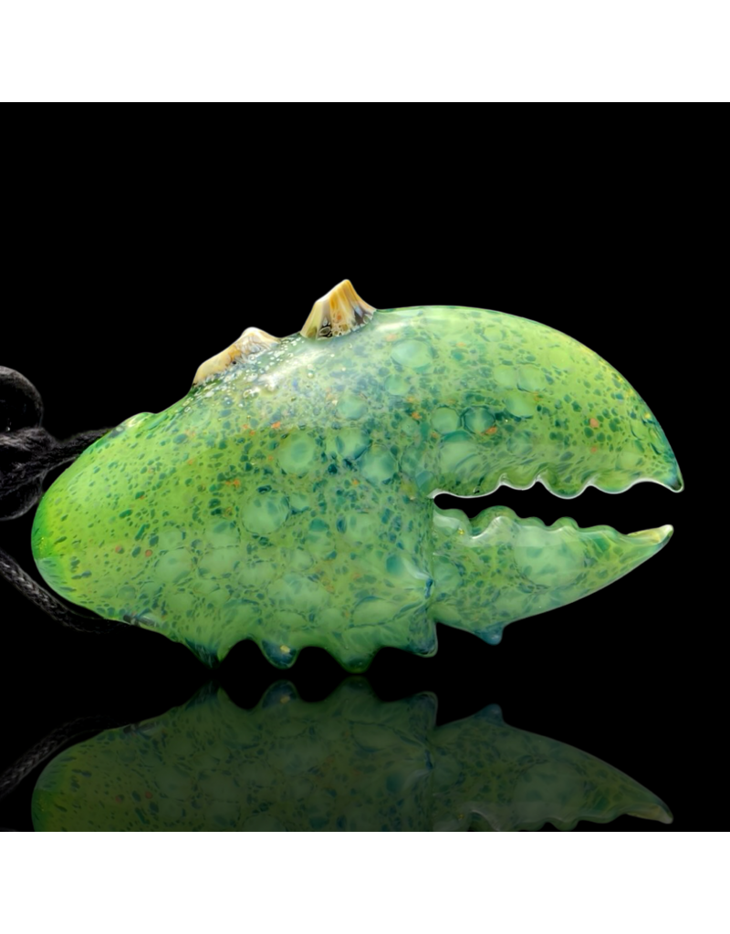 Mrs Claws Bright Green Hard Shell Barnacle Claw Pendant