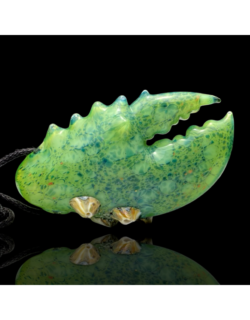 Mrs Claws Bright Green Hard Shell Barnacle Claw Pendant