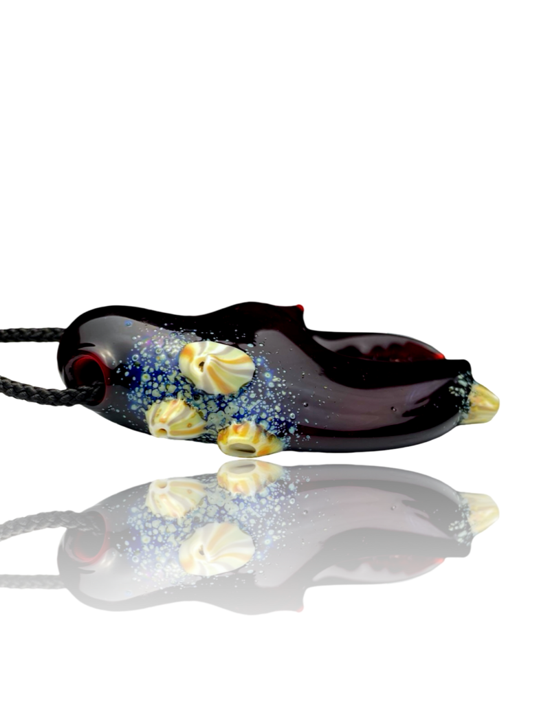 Mrs Claws Ruby Canary Barnacle Pendant