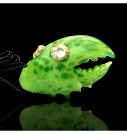 Mrs Claws Bright Green Hard Shell Barnacle Claw Pendant
