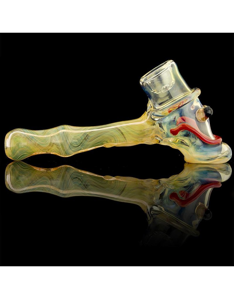 Bob Snodgrass Bob Snodgrass Lined Stem MR Happy Hammer Pipe Snodgrass Family Glass