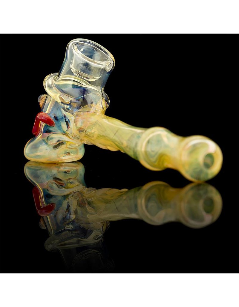 Bob Snodgrass Bob Snodgrass Lined Stem MR Happy Hammer Pipe Snodgrass Family Glass