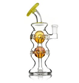 Tubesock Glass SOLD Tubesock Atomic Orange UV over Peach Double Begg Dab Rig