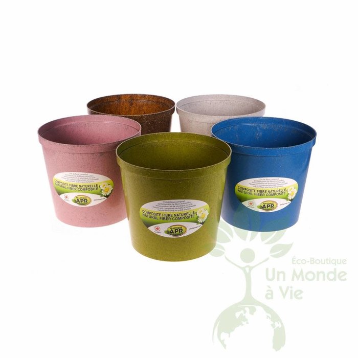 Pot de fleur vert en fibre naturelle 6po