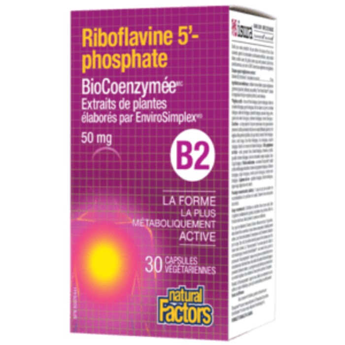 B2 Riboflavine BioCoenzymée (R5P) 50 mg 30 capsules