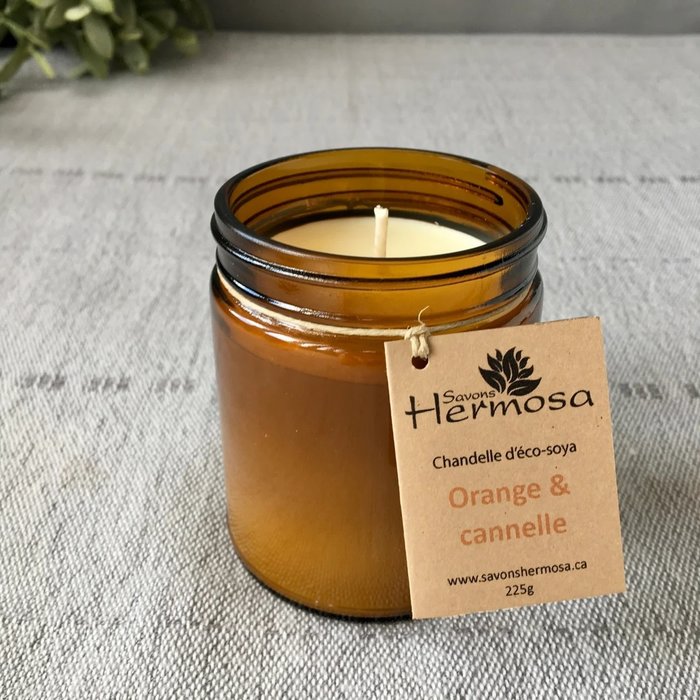 Chandelle d'éco-soya aux huiles essentielles 225g -