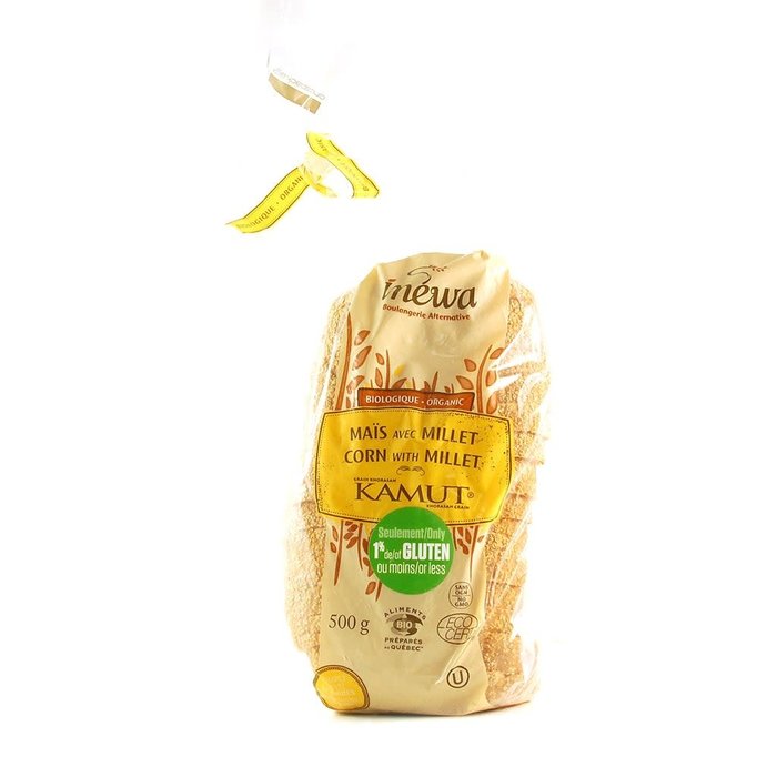 Pain Kamut,mais,millet bio faible en gluten 500g