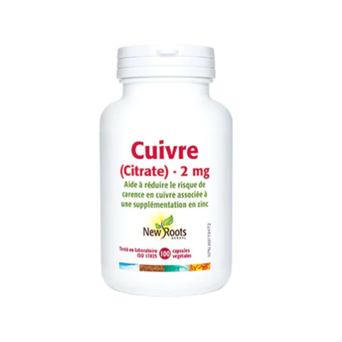 Cuivre (Citrate) 2mg, 100 capsules