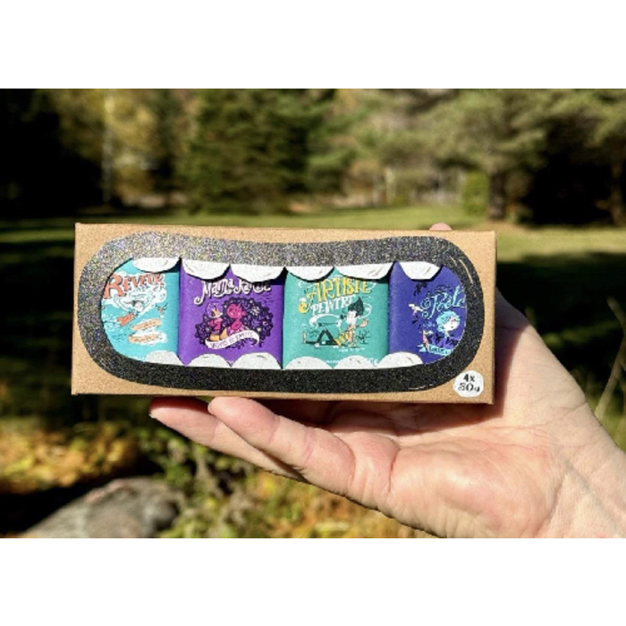 4 mini savons avec petit sac