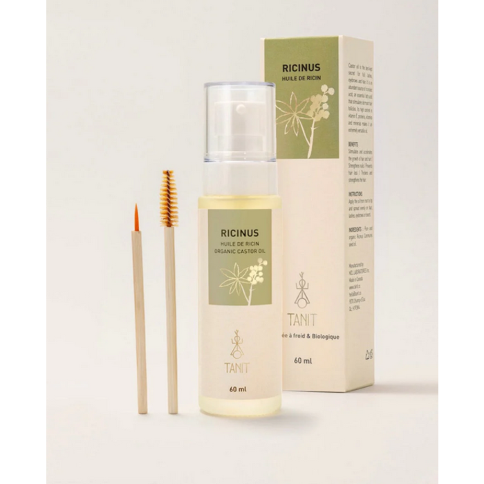 Huile de ricin bio 60ml avec brosse et pinceau