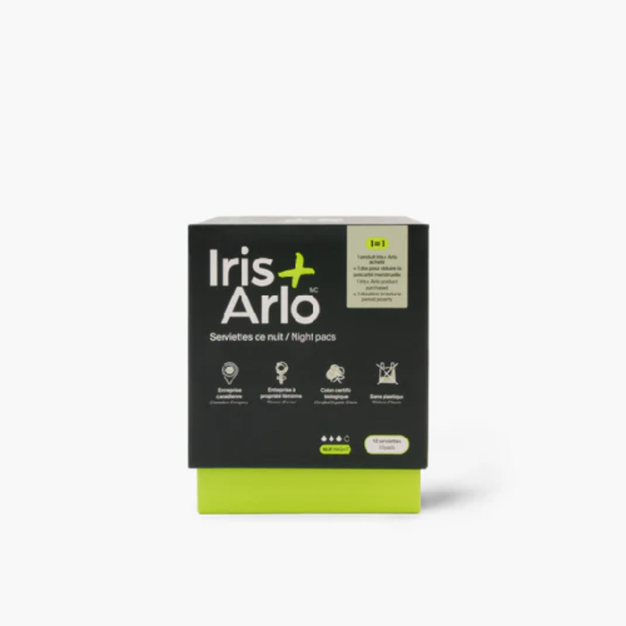 Serviettes hygiéniques de nuit en coton bio - paquet de 10