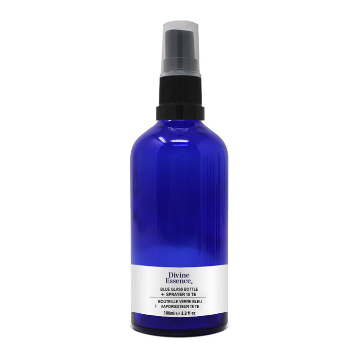 Bouteille de verre bleue