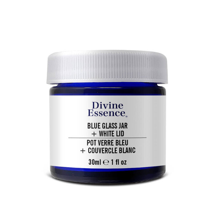 Pot verre bleu 30ml + capuchon