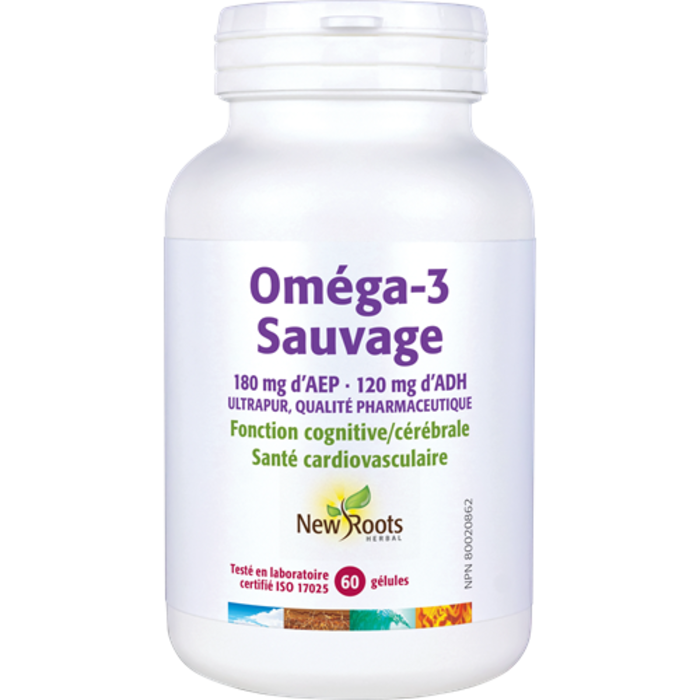 Oméga-3 Sauvage AEP 180mg ADH 120mg 60 gélules