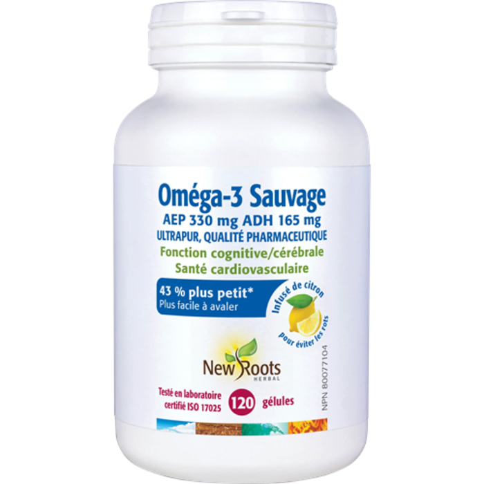 Oméga-3 Sauvage AEP 330 mg Saveur de citron - Facile à avaler