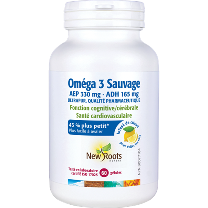Oméga-3 Sauvage AEP 330 mg Saveur de citron - Facile à avaler