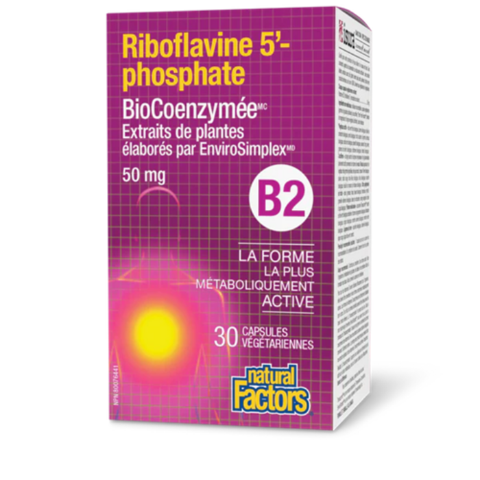 B2 Riboflavine BioCoenzymée (R5P) 50 mg 30 capsules
