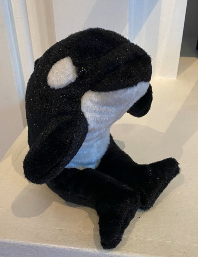 Stuffed Orca, "Onyx", 8"-1