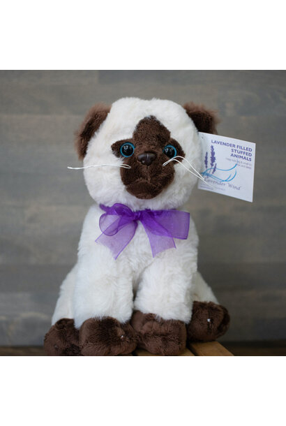 Lavender Stuffed Siamese Cat - Sammy 8"