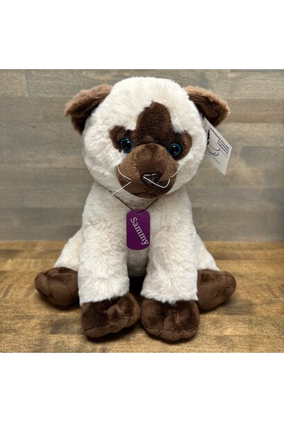 Lavender Stuffed Siamese Cat - Sammy 16"