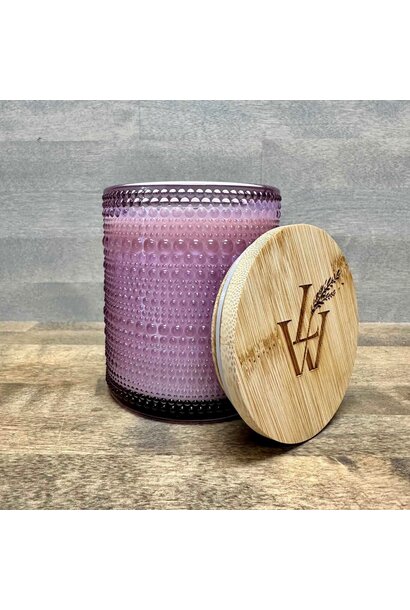 Ribbed Glass Lavender Soy Candle - 7oz