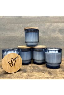 Glass Lavender Candle - Blue