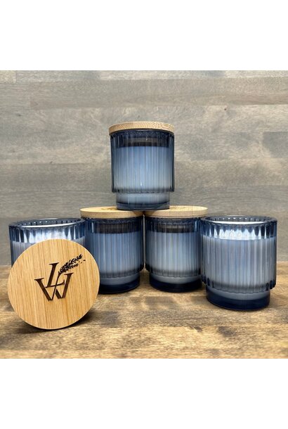 Glass Lavender Candle - Blue