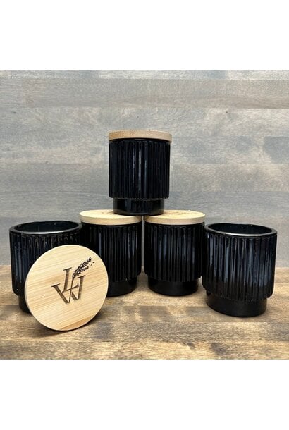 Glass Lavender Candle - Black