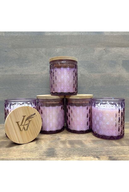 Glass Lavender Candle - Light Purple
