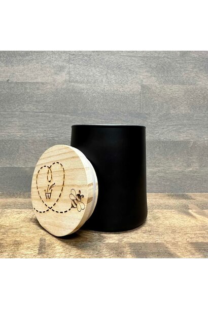 Tapered Glass Lavender Candle - Matte Black