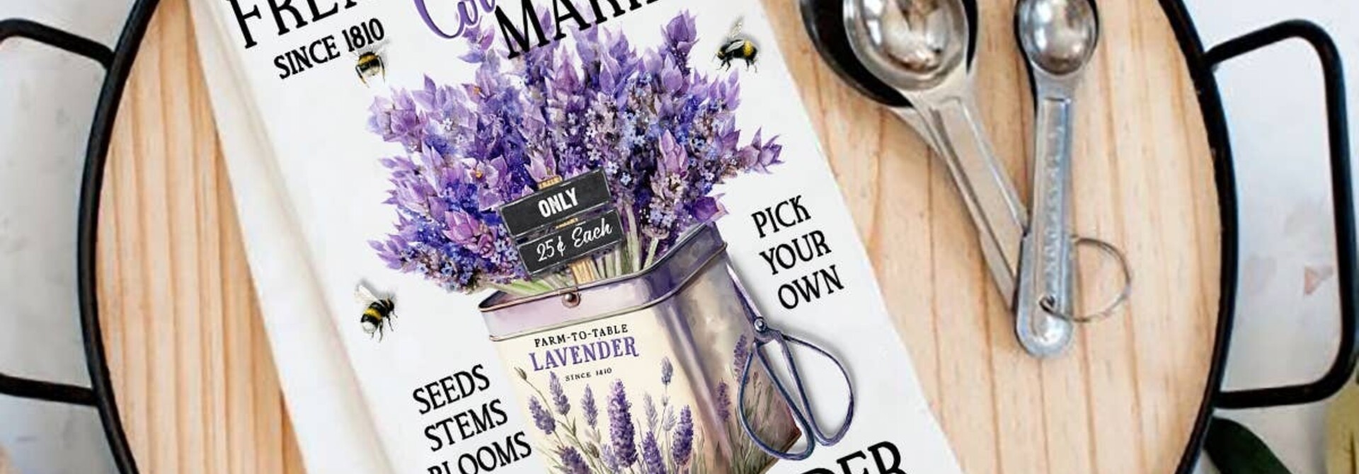 Cotton Tea Towels | Lavender & Vintage Styles