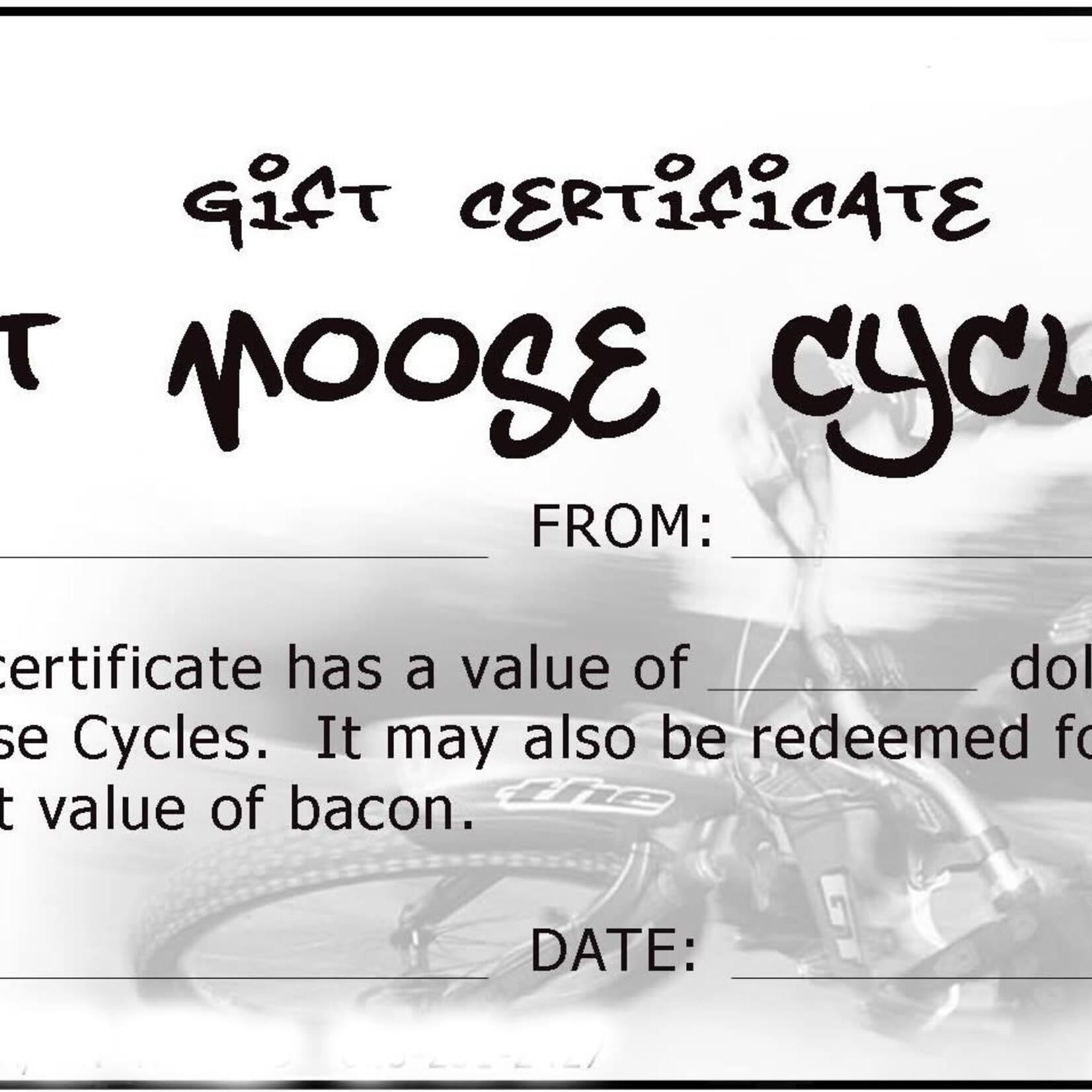 PMC Gift Certificate