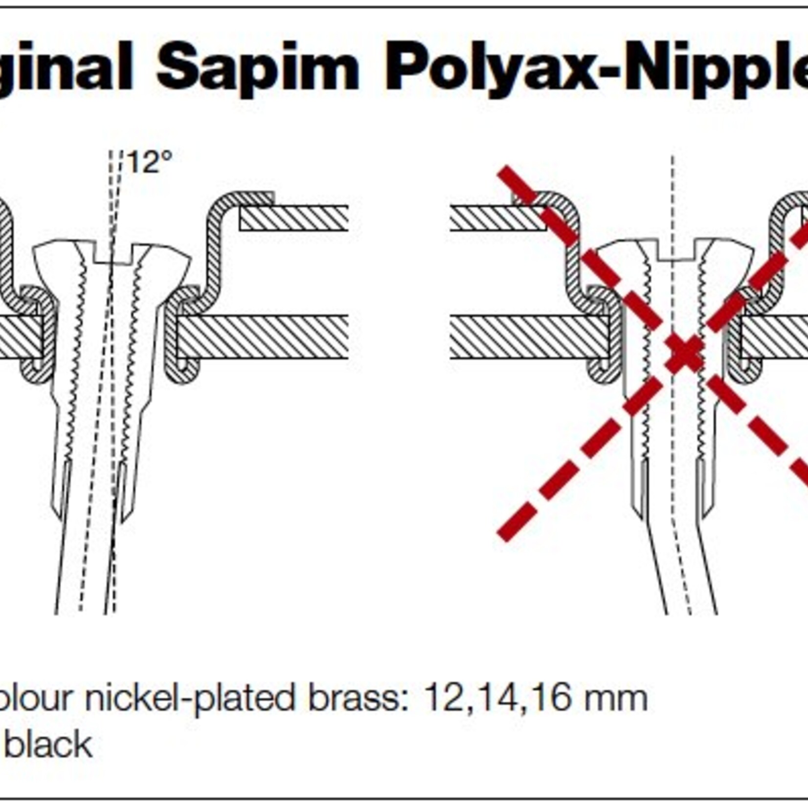 Sapim Sapim Polyax Brass Nipples