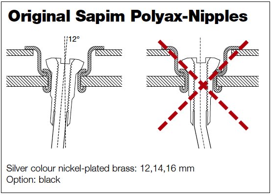 Sapim Sapim Polyax Brass Nipples
